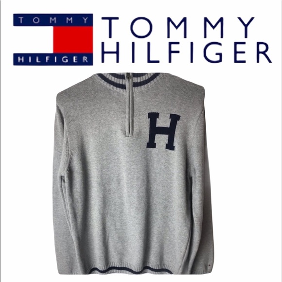 NWT Boys Tommy Hilfiger Gray Sweater - Picture 1 of 7